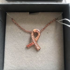 Swarovski Crystal Rose Good Ribbon Necklace